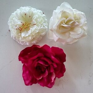 3 Elegant Floral Pins.  May also be used in hair.  Set of three as shown.  New ✨